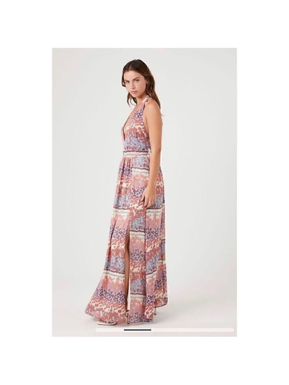 Forever XXI Floral Plunging Maxi Dress (Sm) - Picture 10 of 12